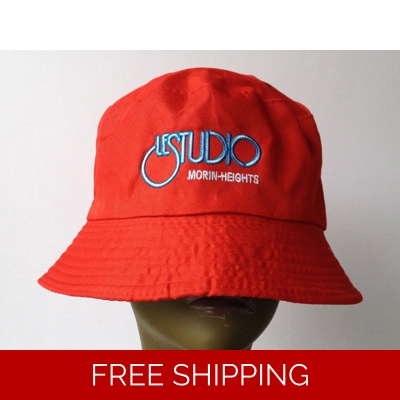 Bucket Fisherman Red Hat White & Blue Embroid Front Logo M/H